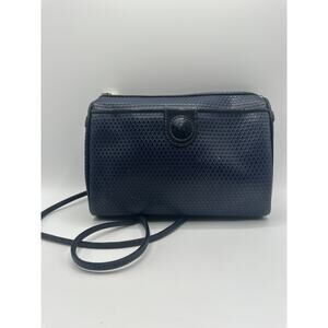 ✨ Rare 1983 Vintage Liz Claiborne Navy Textured Crossbody ✨